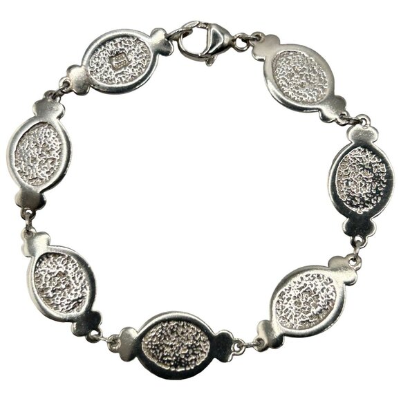 Coleman Co. 925 Sterling Silver Multicolor Stone Panel Bracelet - 7.25" - Picture 3 of 5